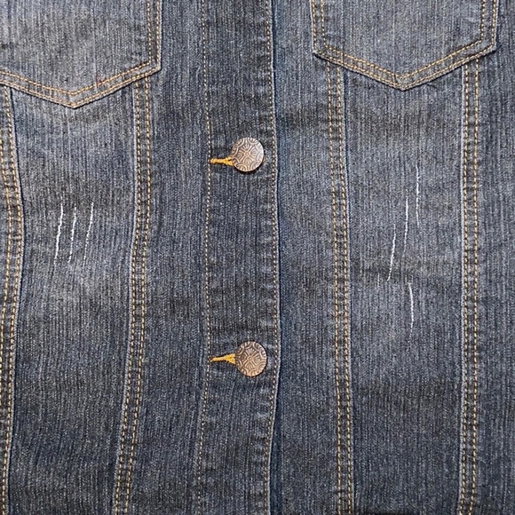GTTON Stretch Blue Jean Jacket Large - Picture 3 of 7